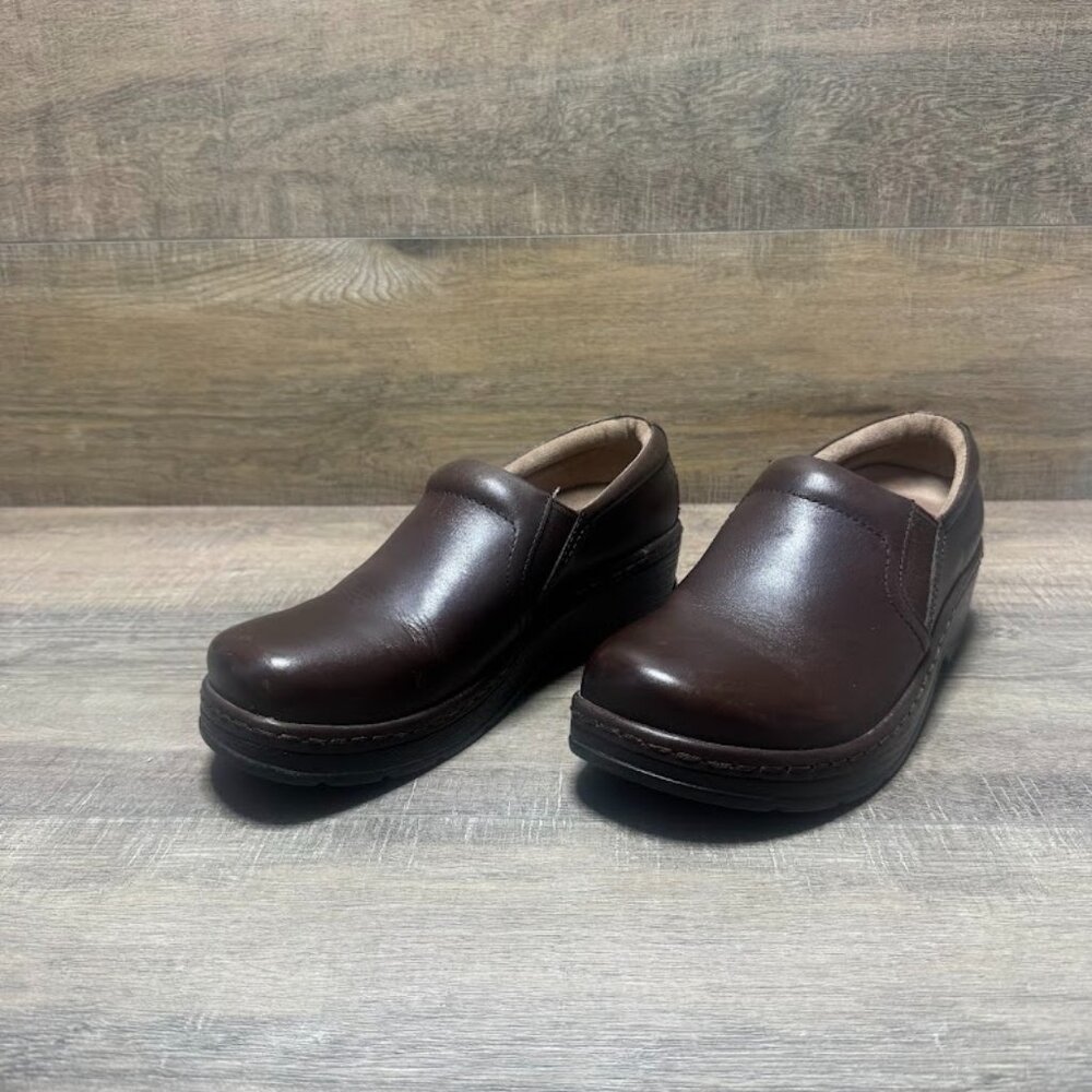 Klogs Natalie Brown Leather Clogs Women's Size 9.5